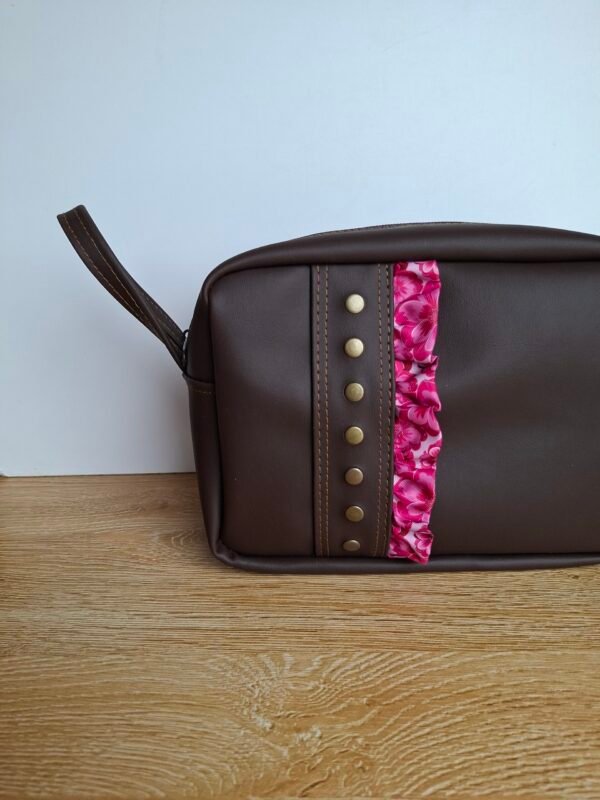 Neceser Camila -Café c/ fucsia-
